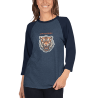 Image 2 of UNIQORNZ Fierce Tiger unisex 3/4 sleeve raglan shirt (GRRRR!)