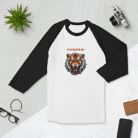 Image 1 of UNIQORNZ Fierce Tiger unisex 3/4 sleeve raglan shirt (GRRRR!)