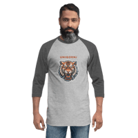 Image 5 of UNIQORNZ Fierce Tiger unisex 3/4 sleeve raglan shirt (GRRRR!)