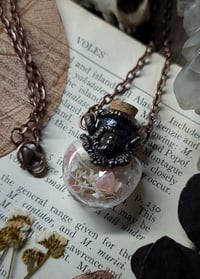 Image 2 of Glass Heart Bone and Crystal Necklace - Rose Quartz