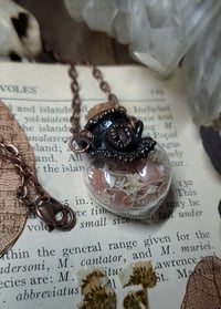 Image 4 of Glass Heart Bone and Crystal Necklace - Rose Quartz
