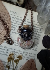 Image 3 of Glass Heart Bone and Crystal Necklace - Rose Quartz