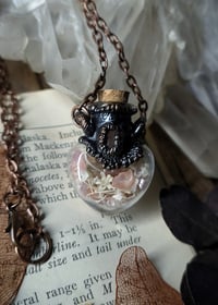 Image 5 of Glass Heart Bone and Crystal Necklace - Rose Quartz