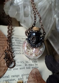 Image 1 of Glass Heart Bone and Crystal Necklace - Rose Quartz