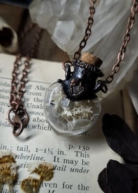 Image 3 of Glass Heart Bone and Crystal Necklace - Labradorite