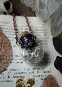 Image 4 of Glass Heart Bone and Crystal Necklace - Labradorite