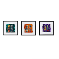 Image 1 of 3 Framed Original Paintings of Metal 50s Toys