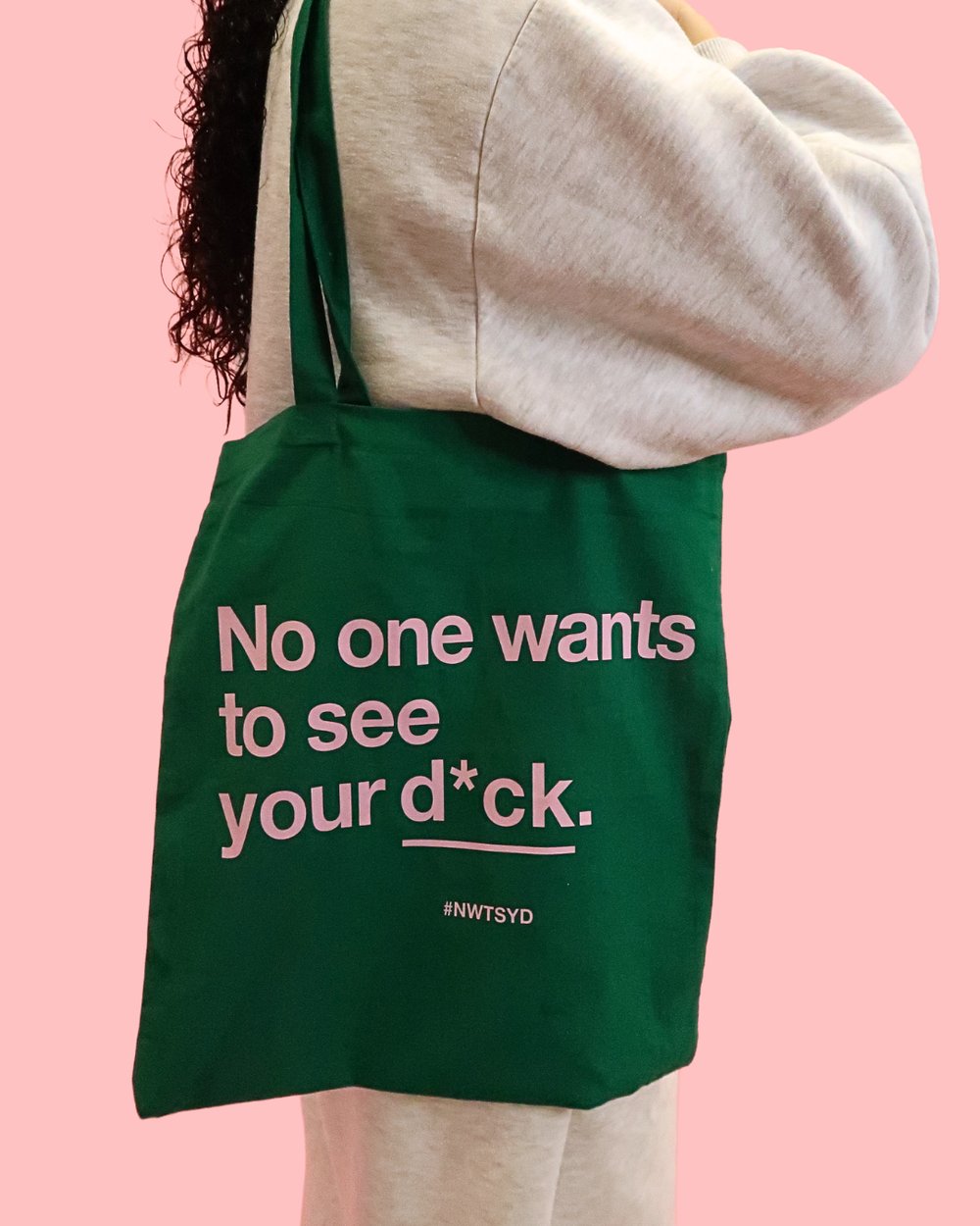 Image of No One Wants To See Your D*ck Tote Bag - Bottle Green
