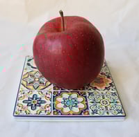 Image 2 of Spanish Tile Ceramic Coaster – Eco-Friendly Cork Back | Colorful Mediterranean Design