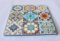 Image 5 of Spanish Tile Ceramic Coaster – Eco-Friendly Cork Back | Colorful Mediterranean Design