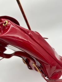 Image 9 of Gucci Bamboo Red Patent Leather Backpack Small