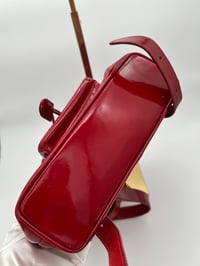 Image 16 of Gucci Bamboo Red Patent Leather Backpack Small