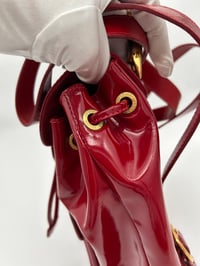 Image 11 of Gucci Bamboo Red Patent Leather Backpack Small