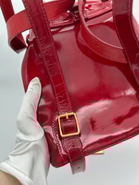 Image 14 of Gucci Bamboo Red Patent Leather Backpack Small