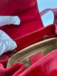 Image 19 of Gucci Bamboo Red Patent Leather Backpack Small