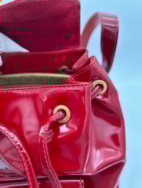 Image 18 of Gucci Bamboo Red Patent Leather Backpack Small