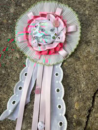 Image 1 of Littlest Pet Shop 328 White Persian Cat Rosette Ribbon Award Button/Pin/Magnet/Wall Hang