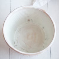 Image 8 of Rustic Utensil Holder in Dripping White and Ocher Glaze, Ceramic Crock Made in USA