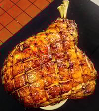 Honey, clove, mandarin and orange glazed Gammon