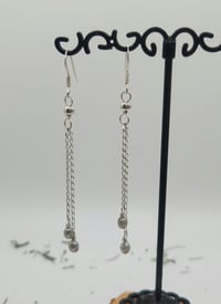 Image 2 of Twin drop Pearl earrings