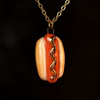 Hot Dog with Golden Mustard Necklace