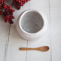 Image 8 of Salt Cellar in Matte White Speckled Stoneware, Handcrafted Salt Pig, Made in USA