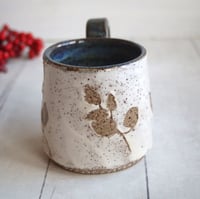 Image 4 of Pressed Fairy Lilac Leaves Nature Mug, Rustic Handcrafted Pottery, Made in USA