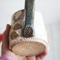 Image 6 of Pressed Fairy Lilac Leaves Nature Mug, Rustic Handcrafted Pottery, Made in USA