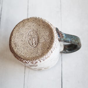 Image of Pressed Fairy Lilac Leaves Nature Mug, Rustic Handcrafted Pottery, Made in USA