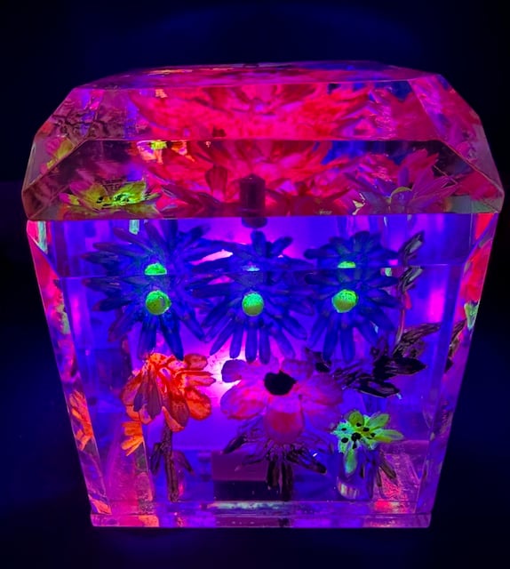 Image of Large Light up Carved and Painted Flower Box!