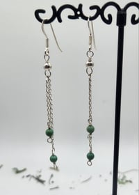Image 2 of Twin drop Turquoise Whisper earrings