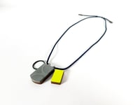 Image 1 of Formica Shape Necklace - Grey and Chartreuse and Fuchsia 