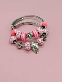 Image 2 of 2pc Pink Skull Society Bracelet Stack