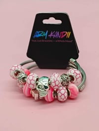 Image 1 of 2pc Pink Skull Society Bracelet Stack