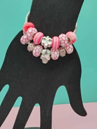 Image 4 of 2pc Pink Skull Society Bracelet Stack
