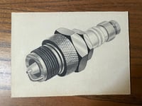Vintage Orignal Ink Rendering of a Spark Plug