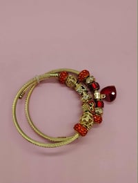 Image 2 of 2pc Crimson Glimmer Bracelet Stack