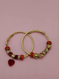 Image 4 of 2pc Crimson Glimmer Bracelet Stack