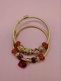 Image 5 of 2pc Crimson Glimmer Bracelet Stack