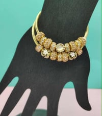 Image 2 of 2pc Golden Charm Bracelet Stack