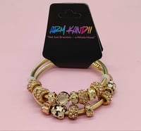 Image 1 of 2pc Golden Charm Bracelet Stack