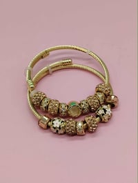 Image 4 of 2pc Golden Charm Bracelet Stack