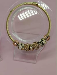 Image 6 of 2pc Golden Charm Bracelet Stack