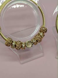 Image 7 of 2pc Golden Charm Bracelet Stack