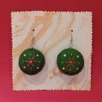 Image 1 of Semi-magical red flower earrings