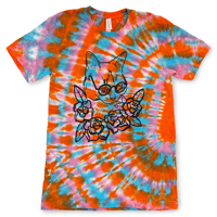 Image 1 of Trash Tie-Dye: Small Orange, Teal, and Pink Bullseye