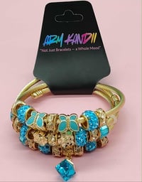 Image 1 of Blue & Gold Butterfly Trio Bracelet
