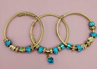 Image 3 of Blue & Gold Butterfly Trio Bracelet
