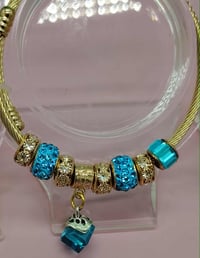 Image 6 of Blue & Gold Butterfly Trio Bracelet