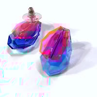 Image 3 of Selenium Pink Hydrangea Stud Earrings with Blue